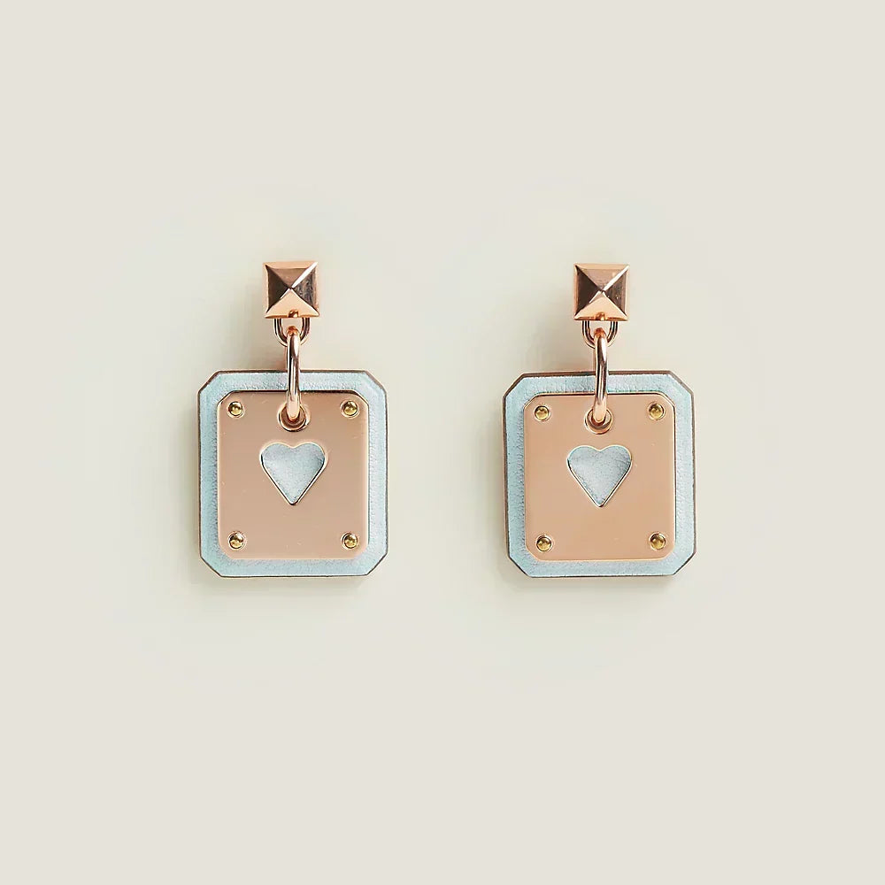 18K As De Celine White Hermes Earrings
